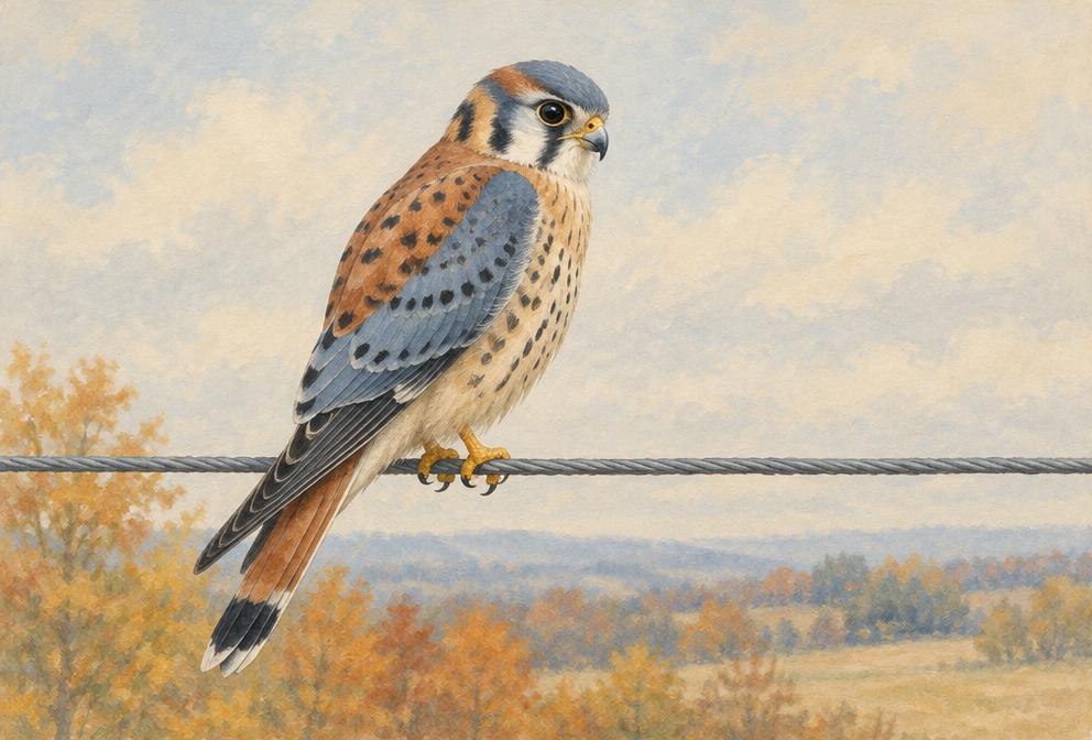 Illustration of a American Kestrel